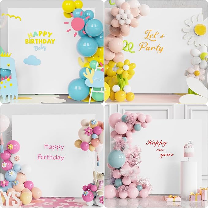 Fomcet 6.6FT x 6.6FT Gold Metal Square Backdrop Stand and White Wedding Arch Cover Spandex Fabric for Birthday Party Baby Shower Anniversary Arch Stand Decoration