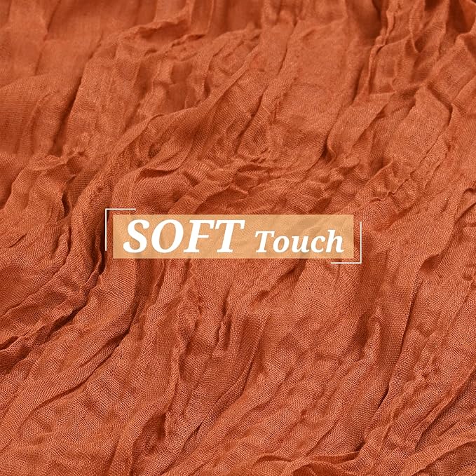 Showgeous 10 Pack Terracotta Cheesecloth Table Runner, 10FT Long Semi-Sheer Boho or Rustic Gauze Table Runner Wedding Table Decor for Wedding Arch Draping Bridal Shower Holiday Party
