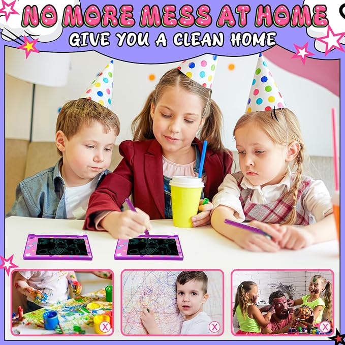 Nezyo 12 Pack Cat House Party Favors Mini LCD Writing Tablet for Kids 4.6 Inch Doodle Board Drawing Tablet Erasable Reusable Electronic Drawing Pads for Cat Party Decor Birthday Supplies