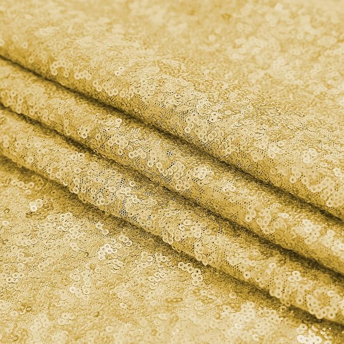 Sugargirl Gold Sequin Backdrop Curtain 4FTx8FT Glitter Gold Background Drapes Sparkle Photography Backdrop for Party Wedding Birthday Wall Decoration(1 Panel)