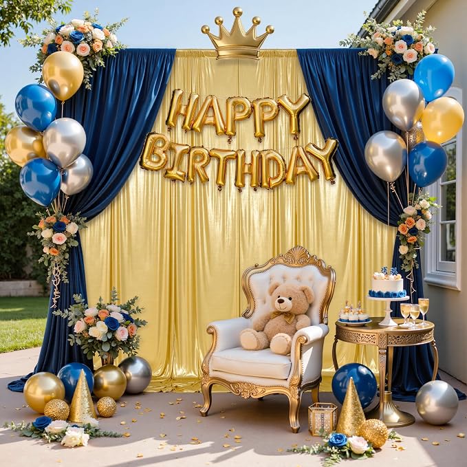 20x10FT Gold Sequin Backdrop Curtain for Party - 4 Panels 5x10FT Wrinkle-Free Shimmer Drapes for Birthday, Wedding, Christmas, Decorations & Photography