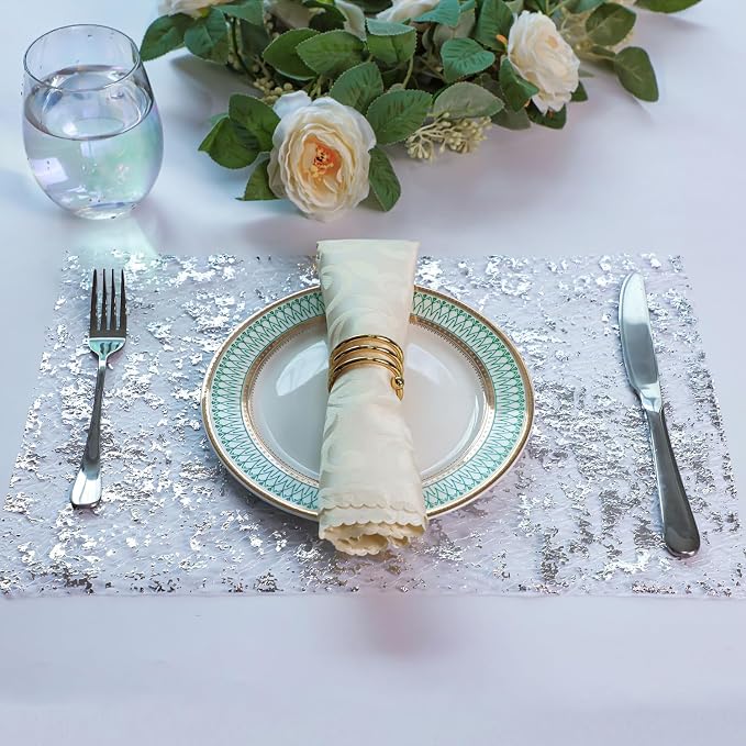 Snowkingdom Glitter Metallic Silver Table Runner 11 Inch x 32 Feet Thin Mesh Sparkle Runner Roll Silver Table Decorations for Wedding Bridal Shower, Baby Shower, Christmas, Birthday Party （1PC）