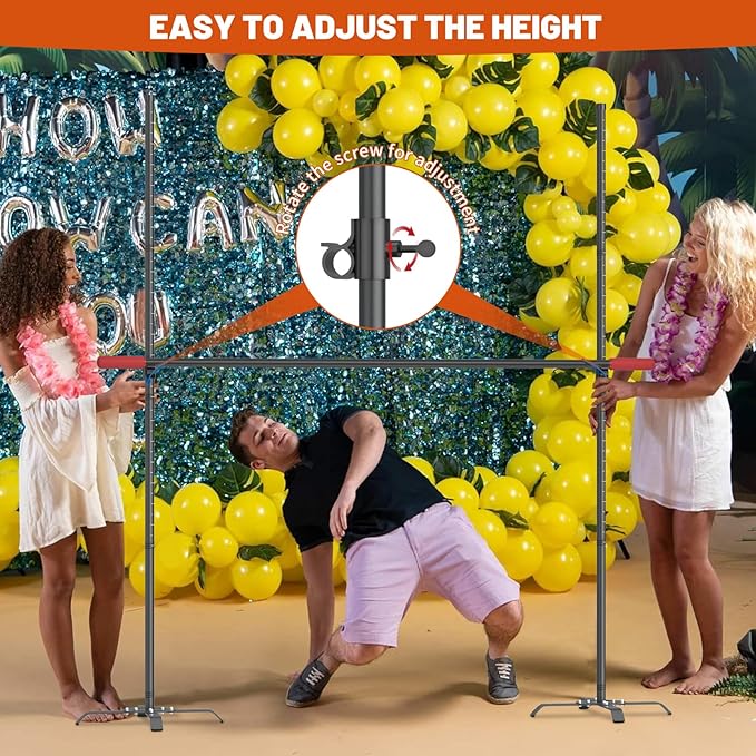 Limbo Game for Adults, Metal Limbo Stick Set Simple Setup Anti-Drop Limbo Pole for Outdoor Backyard Luau Carnival Party
