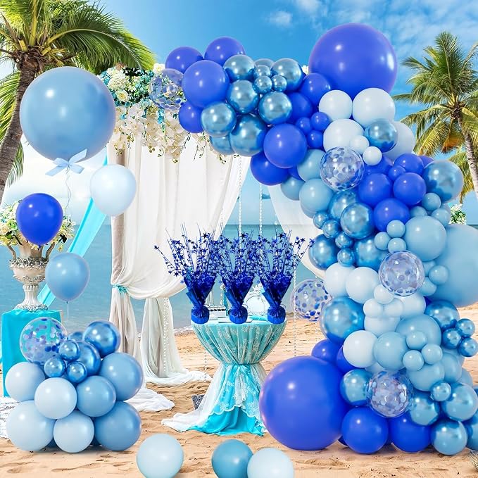 FUBININA 6 Pack Metallic Foil Spray Centerpiece Star Table Decoration Burst Glitter Tabletop Centerpieces for Birthday Christmas New Years Nye Wedding Graduation Holiday Party Supplies Decor, Blue