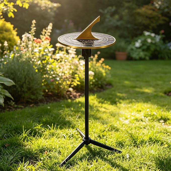 Brass Sundial with Pedestal for 50th Golden Wedding Anniversary (2026) - Elegant Home Decor or Garden Present for Him, Her, Parents, or Couples Celebrating 50 Years Together