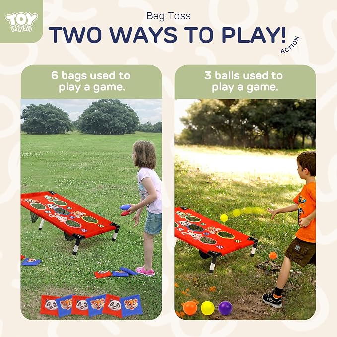 TOY Life Bean Bag Toss Game, Outside Toys for Kids Ages 4-8, Kids Outside Toys, Outdoor Games for Kids 3-6, Kids Birthday Party Games, Kids Cornhole Game Set, Lawn Games for Kids, Easter Party Game