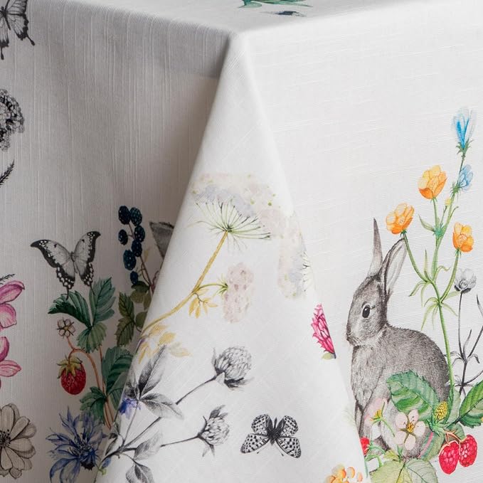 Maison d' Hermine Table Cloth Rectangle Table 100% Cotton 60 x 120 Inches Tablecloth Reusable Decorative for Dining Kitchen Room Farmhouse Party Home Hotel Restaurant Spring Summer - Printemps