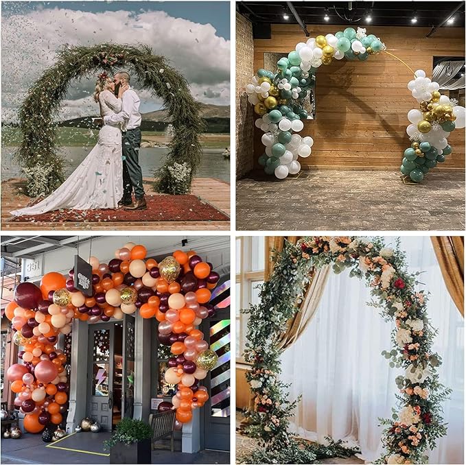 Fomcet 9.2FT White Wedding Arch Metal Round Backdrop Stand Large Circle Balloon Arch Frame Floral Flower for Anniversary Birthday Party Valentine Ceremony Decorations