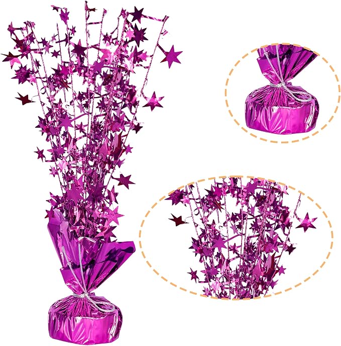 Gyufise 6 Pack Metallic Foil Spray Centerpiece Star Table Decoration Burst Table Centerpieces Table Decor for Birthday Wedding Anniversary Graduation Holiday Party Supplies Rose Red