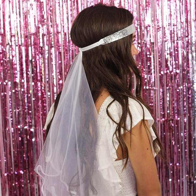 Pop Fizz Designs Last Disco Bachelorette Party Veil for Brides