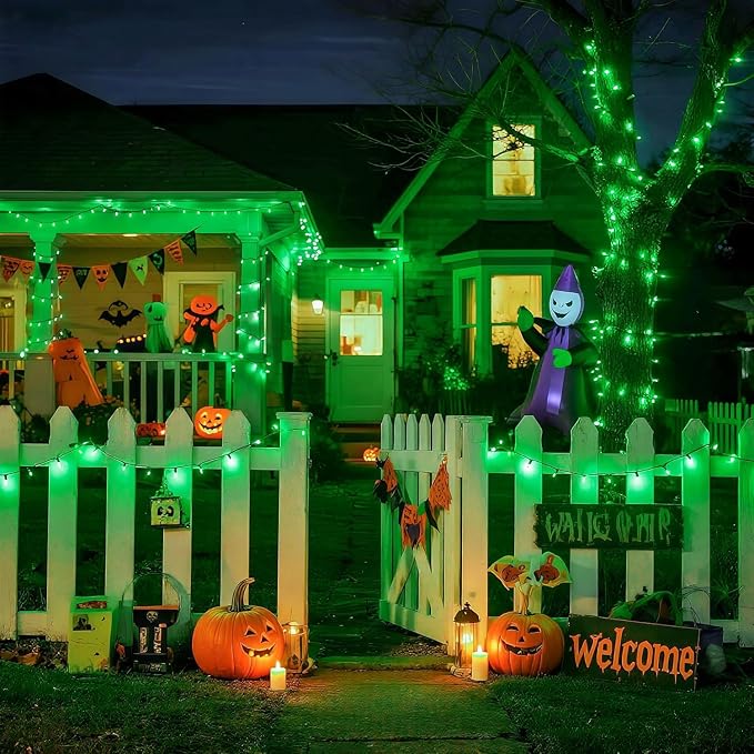 JMEXSUSS 250 LED Green String Lights - 91.5ft Green Christmas Lights Outdoor Waterproof, 8 Lighting Modes, Connectable St. Patricks Day Light for Yard Party Halloween Christmas Decorations