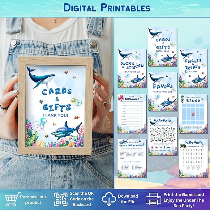 179 Pc Premium Under the Sea Party Decorations – Ocean Themed Baby Shark Birthday Supplies with Balloon Arch Kit, Backdrop, Sea Creatures, Cake Toppers & Tablecloth – Underwater Party Decor for Kids
