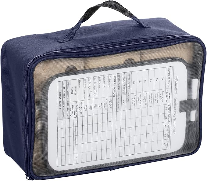 TRIUMPH Giant Wooden Lawn Dice - Includes 6 Large Lawn Dice, Dry-Erase Scorecards, Markers and Carry Bag