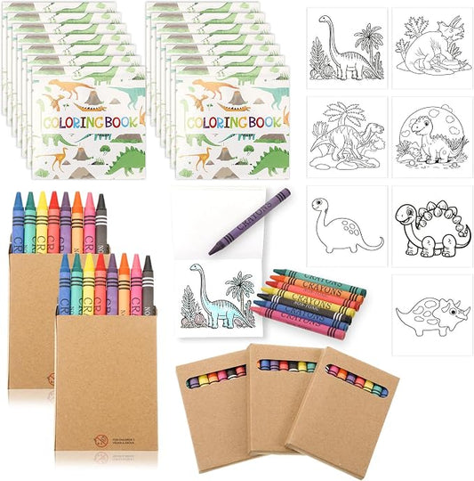 270 Pcs Mini Dinosaur Coloring Books Welcome Back to School Gifts with Crayons Kids Bulk Dinosaur Party Favors Goodie Bag Stuffers for Students