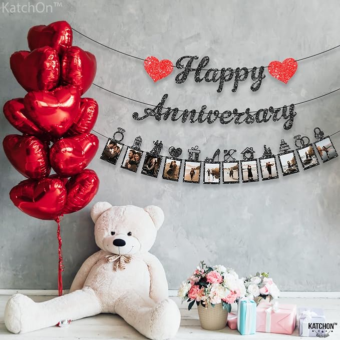 KatchOn Happy Anniversary Banner - 10 Feet, 2 Strings | Anniversary Party Decorations