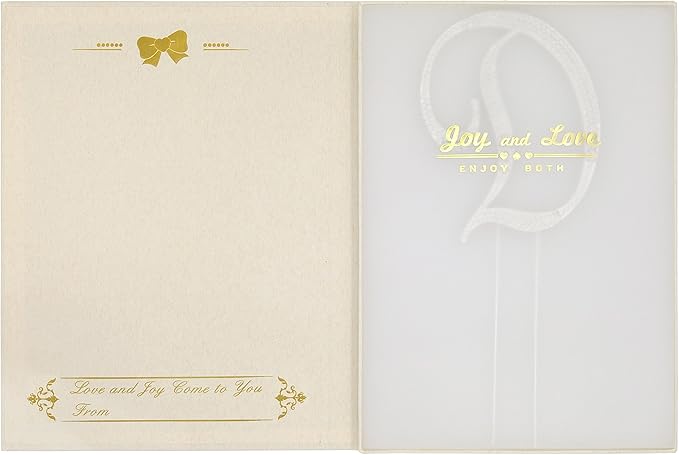 LOVENJOY Gift-Boxed Rhinestone Monogram Cake Topper Letter D Silver