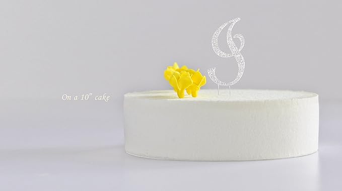 LOVENJOY Gift-Boxed 2.8" Rhinestone Letter I Cake for Topper