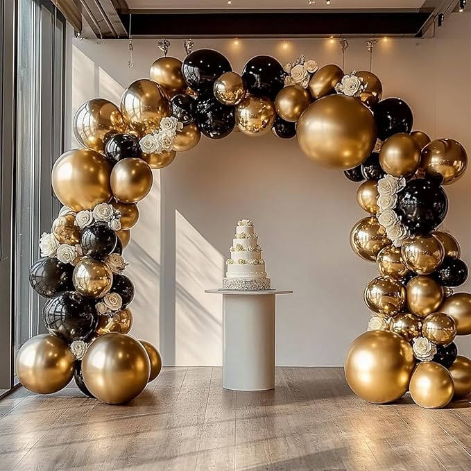 Gold Balloons, 98PCS Chrome Metallic Gold Balloon Garland Arch Kit, 18/12/10/5 Inch Different Sizes for Birthday Baby Shower Wedding Graduation Party Decorations