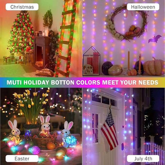 OMIKA 80ft Fairy Lights Plug in with Remote, 24 Colors 196 Modes Color Changing String Lights Dimmable, 240 LED Twinkle Lights with Timer for Outdoor Party Bedroom Indoor Christmas Halloween Décor