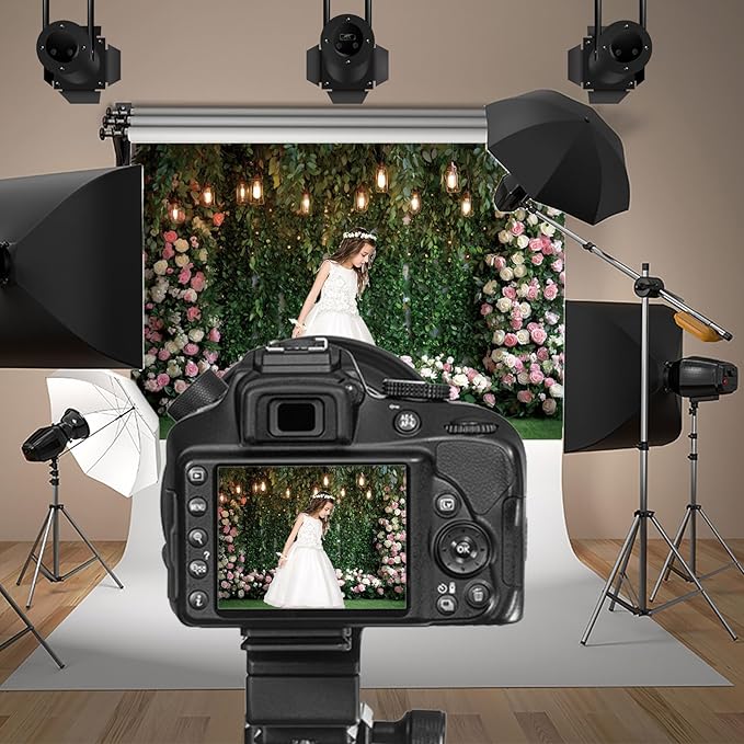 Baocicco Green Floral Wall Backdrops 12x8ft Outdoor Outside Wedding Background Bridal Shower Bride to Be Party Decorations Kids Adults Portraits Birthday Anniversary Banner Backdrop Photo Props