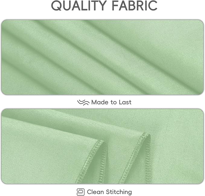 8 Pack Light Green Tablecloth 60 x 102 Inch Rectangular Green Table Cloth for 6 Foot Rectangle Tables, Wrinkle Resistant Washable Polyester Fabric for Wedding Party Banquet Buffet and Camping