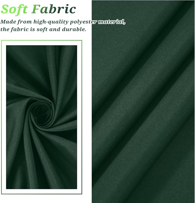 Teruntrue 12 Packs Hunter Green Tablecloths 60x102 inch Rectangle Table Cloth for 6 Foot Rectangle Tables, Washable Polyester Fabric for Wedding Parties Dinner Table Decorative, Hunter Green