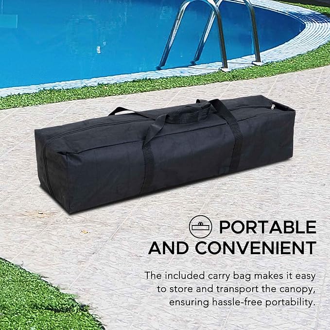 SUNJOY 10x10 FT Floating Pool Canopy Pop Up Gazebo, Grey Water Tent with Steel & Aluminum Frame, PVC Floats, Hand Pump & Carry Bag for Lake, Beach, Pool