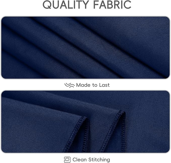 8 Pack Navy Blue Round Tablecloth 120 Inch Cloth Table Cloth for Round Tables, Washable Polyester Table Cloth Stain and Wrinkle Resistant Decorative Table Cover for Wedding Party Dining Banquet