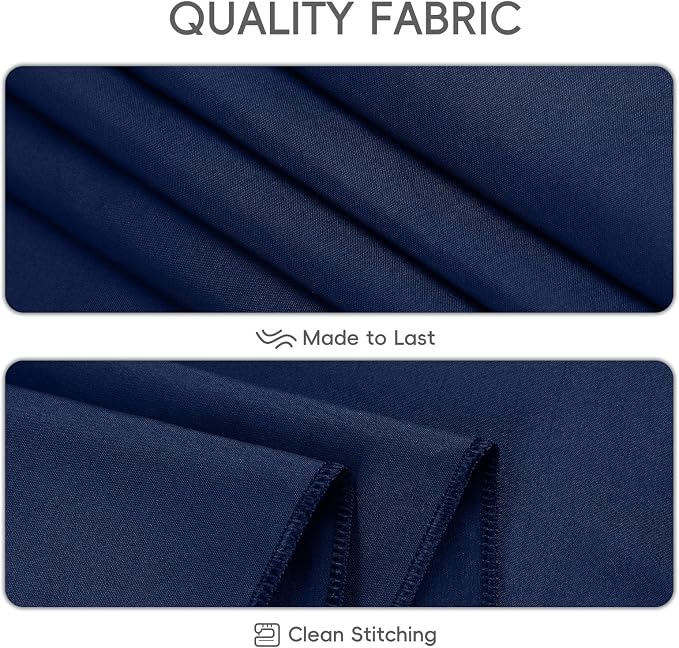 8 Pack Navy Blue Tablecloth 60 x 102 Inch Rectangular Table Cloth for 6 Foot Rectangle Tables, Wrinkle Resistant Washable Polyester Fabric Table Covers for Wedding Party Banquet Buffet and Camping