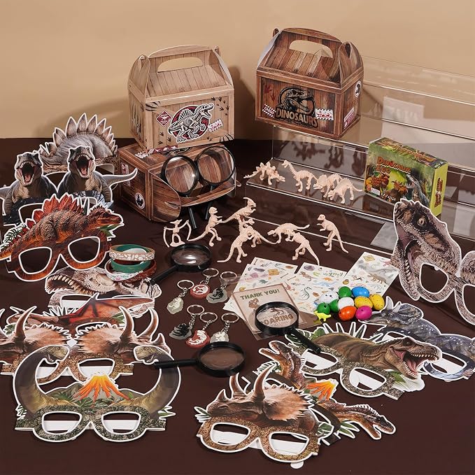 Vanblue 108 Pcs Dinosaur Party Favors Set Gift Dinosaur Fossil Digging Kit for Kids Birthday, Dino Party Supplies Decorations with Skeleton Toy Goodie Bag Stuffers,Classroom School Reward