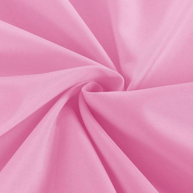 Obstal 2 Pack Table Clothes for 4 Foot Rectangle Tables - Water Resistant Washable Fabric Polyester Rectangle Table Cover Protector for Wedding, Banquet and Trade Shows, 48L x 24W x 30H Inches, Pink
