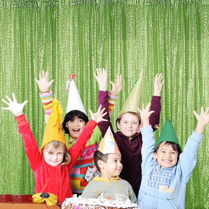Sugargirl Apple Green Sequin Backdrop Curtain 4FTx8FT Glitter Apple Green Background Drapes Sparkle Photography Backdrop for Party Wedding Birthday Wall Decoration(1 Panel)