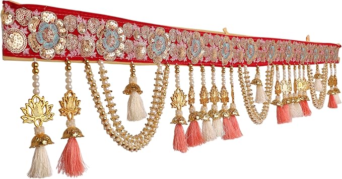 Artificial Toran Flower Design Garland Door Toran Wall Hanging Decorative Torans Hanging Bandanwar for Wedding Indian Festival Indian Traditional Decorations Home Entrance Festival Décor(Size:-46")