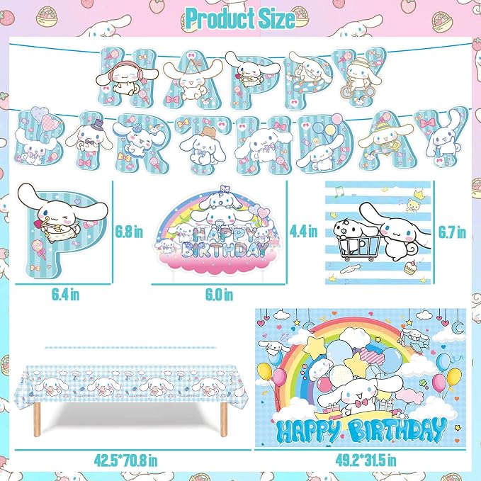 123 PCS Birthday Party Decorations - Happy Birthday Banner, Balloons, Tablecloth, Paper Tableware, Backdrop,Hanging Swirl for Adult Party Supplies