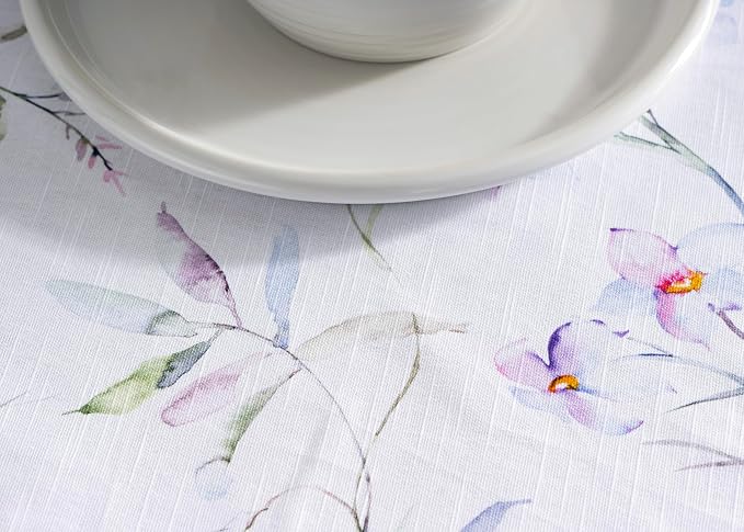 Maison d' Hermine Table Cloth Round Table 100% Cotton 69 Round Inches Tablecloth Reusable Decorative for Dining Kitchen Room Farmhouse Party Home Hotel Restaurant Spring Summer - Summer Floral