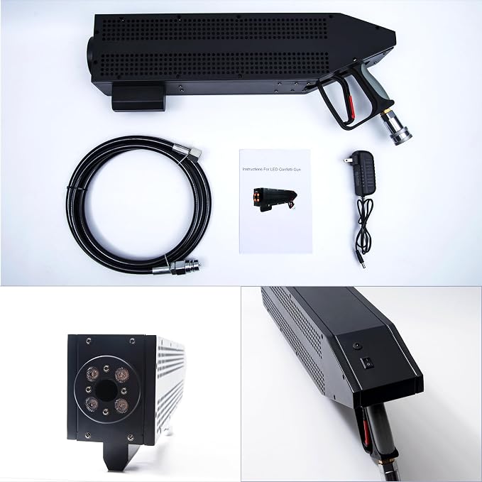 Stage LED CO2 Jet Machine Handheld Stage Effect Smoke Machine CO2 Fog Machine with RGB Lights Cannon for Nightclub Wedding Party Dj Concert Live Party Stage Special Effect