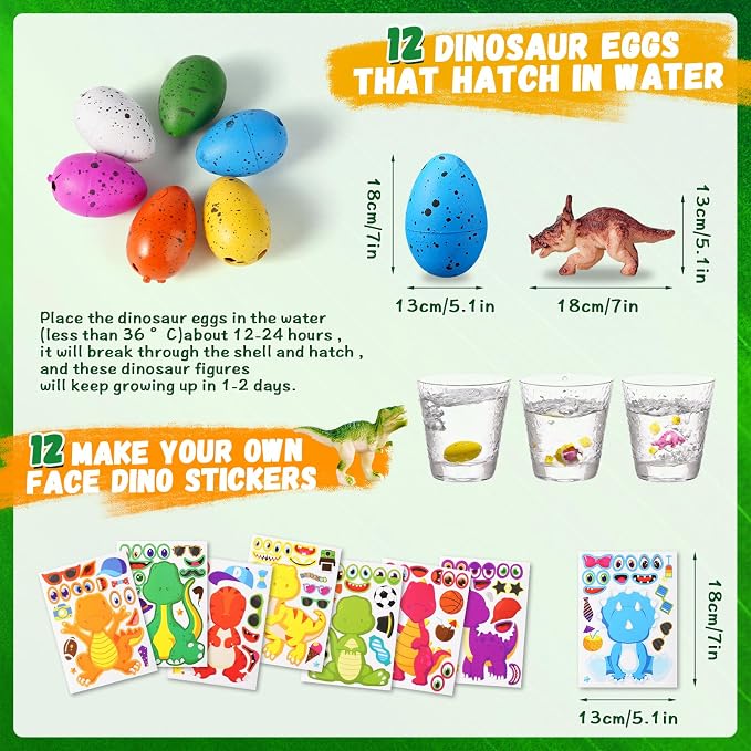 Vanblue 134Pcs Dinosaur Party Favors Dinosaur Birthday Party Decorations Goodie Bags Stuffers Fillers for Kids Birthday, Themed Party Supplies Classroom Rewards Gifts for Boys