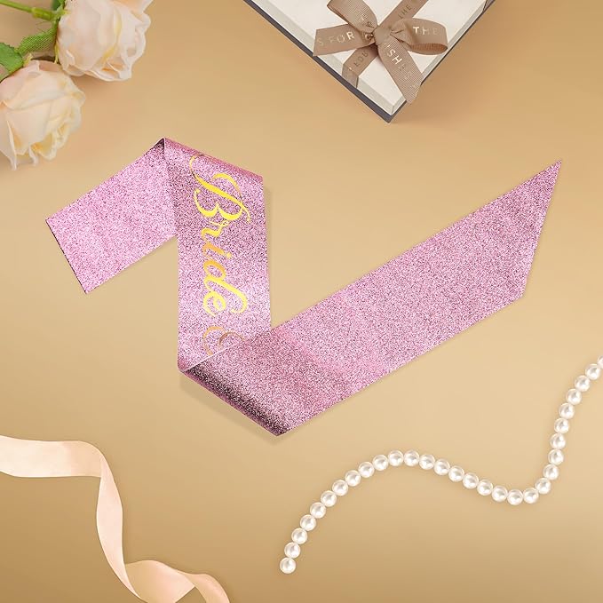Bride to Be Sash with Gold Foil Letters Bridal Shower Hen Night Bachelorette Party Accessories
