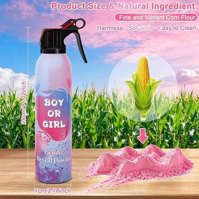 2 Pack Gender Reveal Smoke Bombs – Pink Color Smoke Blasters for Baby Girl Shower, Outdoor Reveal Parties, Long-Lasting Color Smoke Effect for Photos & Videos