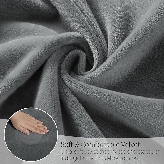 MOSAYT Velvet Stretch Chair Covers for Dining Room Set of 4 - Soft Slipcovers with Thick Removable Fabric for Parsons Chairs, Washable Seat Protectors for Kitchen, Banquet & Home Decor, Grey