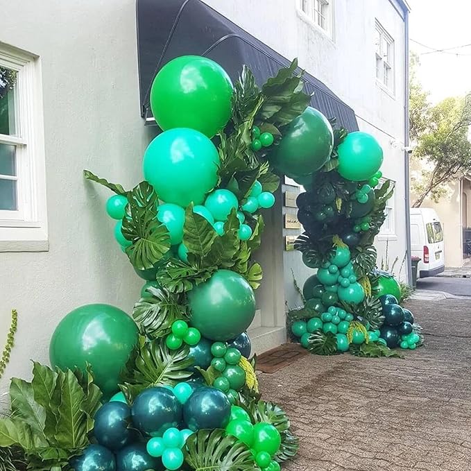 412pcs Dark Green Balloons 18 12 10 5 Inch Dark Green Balloon Garland Arch Kit Different Sizes Matte Latex Balloons for Baby Shower Green Theme Birthday Summer Jungle Forest Party Decoration