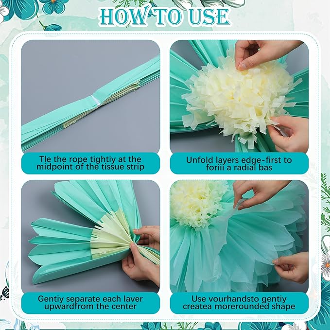 Chunful 5 Pcs 30'' 24'' Gaint Pastel Tissue Paper Flowers Decoration Large Hanging Tissue Paper Pom Poms Decor for Pastel Birthday Bachelorette Wedding Baby Shower Bridal Shower Easter Party Decor