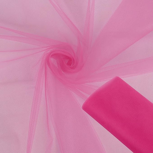 Hot Pink Tulle Tape Roll 54 Inch x 10 Yards for DIY Crafts Weddings Sewing DIY Projects Gift Wrap and More - Multiple Colours of Tulle mesh