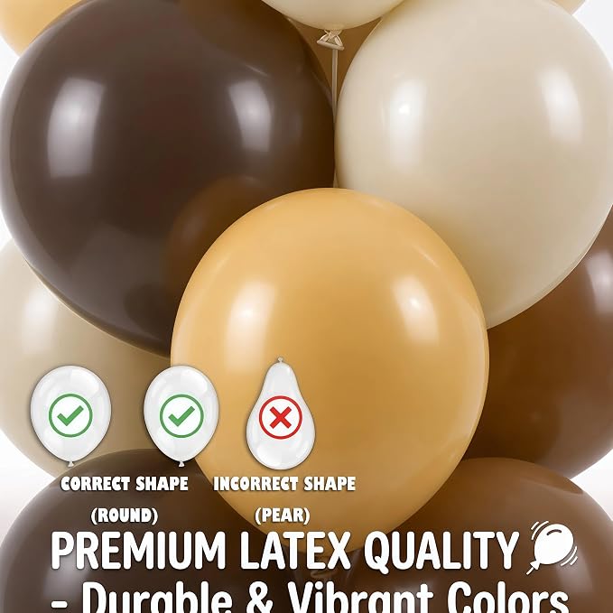 Hiins Balloon Column Kit Set of 2 With Balloons Included - with Base,Pole,Balloon Tower Backdrop Decoration for Wedding, Baby Shower,Birthday Party,Bachelorette Parties (3xChocolate Brown)