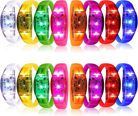 JellyArch 16 Pcs LED Glow Bracelets Sound Activated LED Bracelets Music Control Glow in The Dark for Wedding, Raves, Concert, Camping, sporting Events, Party