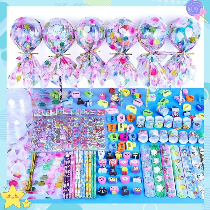 Giant Lollipop Birthday Goodie Bags, 24 Pack Lollipop Return Gifts for Birthday Party - Fun Goodie Bags Classroom Rewards Students Gifts Class Prizes