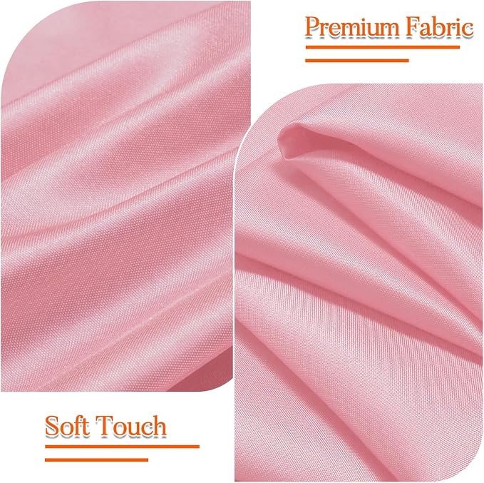 10 Pack Pink Round Tablecloth 90 Inch Round Table Cloth Wrinkle Resistant Pink Tablecloth Washable and Reusable Polyester Fabric Table Covers for Banquet Wedding Party Dining Buffet
