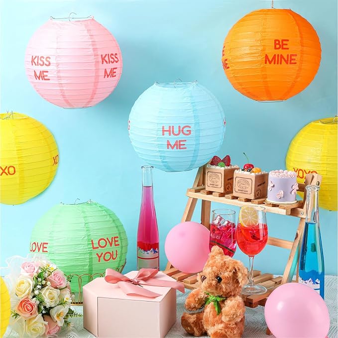 Retisee 12 Pcs 10 Inch Hanging Paper Lanterns Party Decorations Pastel Classroom Decor for Birthday Back to School Party Decoration for Classrooms Wedding Birthday Ceilings(Fresh Color,Lovely)