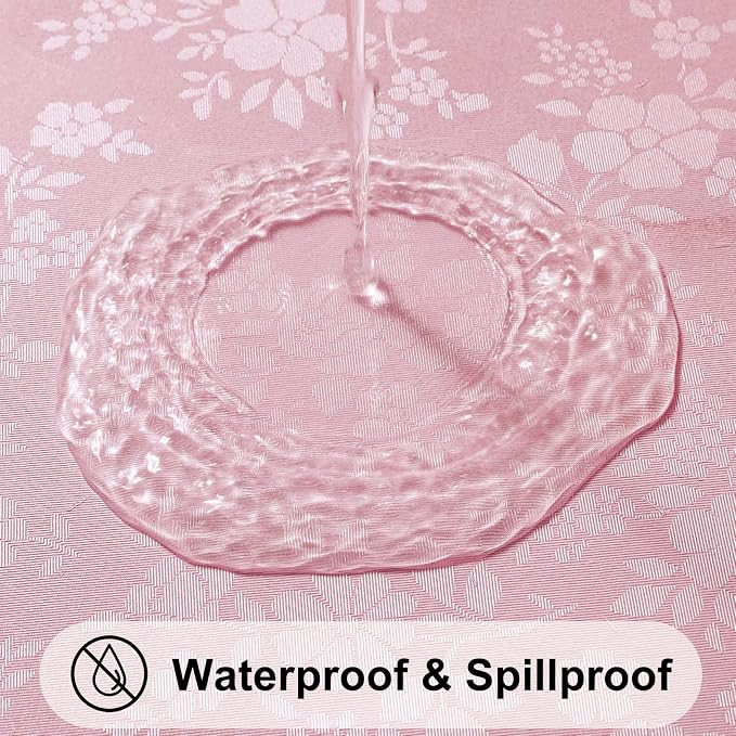 Smiry Rectangle Table Cloth, Waterproof Heavy Duty Vinyl Tablecloths, Wipeable Washable Table Cover for Kitchen and Dining Room (Dirty Pink, 60" X 84")
