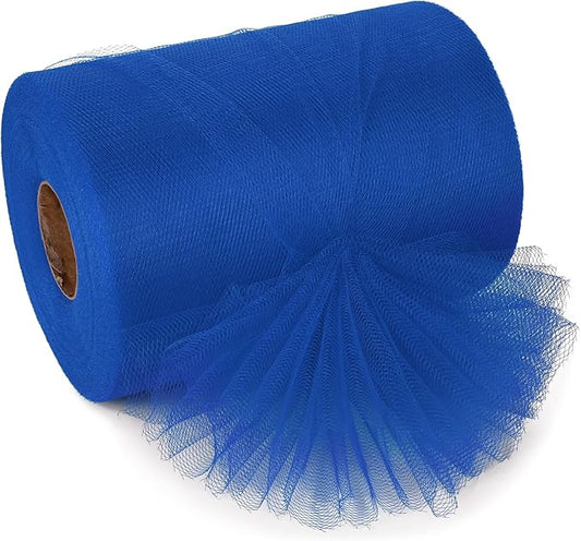 Royal Blue Tulle Ribbon 6 Inch x 100 Yards Soft Mesh Fabric for DIY Crafts Wedding Decorations Sewing Gift Wrapping and More